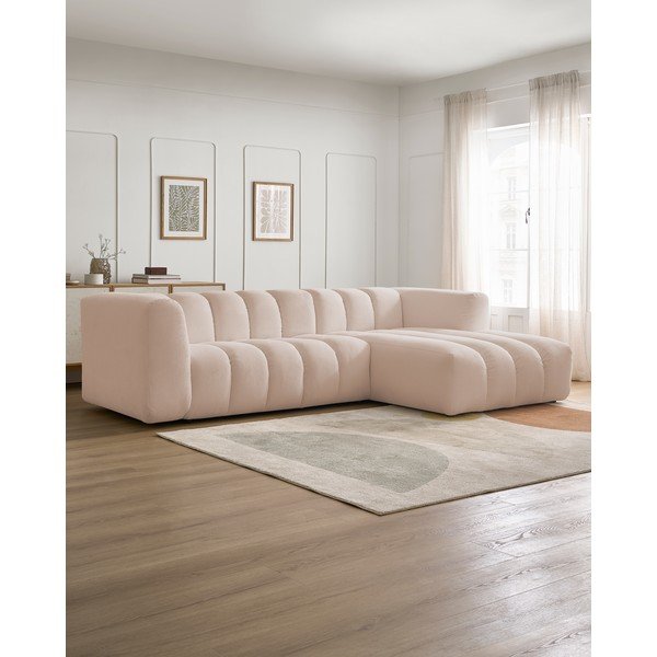 Bež kutna garnitura (s desnim kutom/s ležaljkom) Talia – Bobochic Paris-image-1