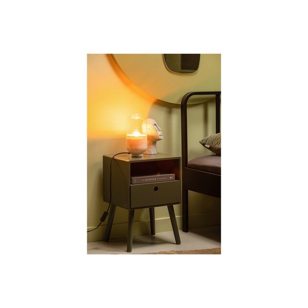 Bijela stolna lampa sa staklenim sjenilom (visina 26 cm) Asel – WOOOD-image-1