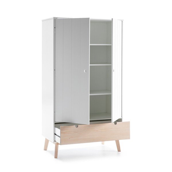 Bijeli dječji ormar s nogama od borovog drva Marckeric Kiara-image-3