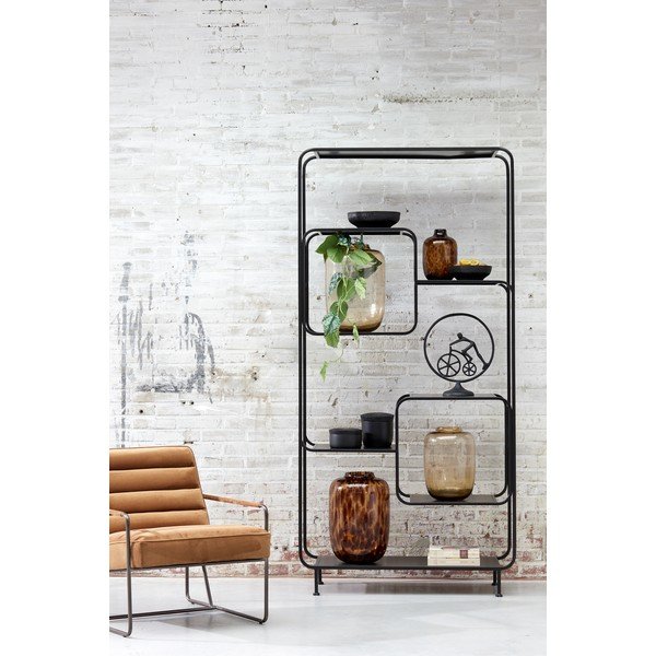 Crna metalna polica za knjige 100x206 cm Winston - Light & Living-image-1