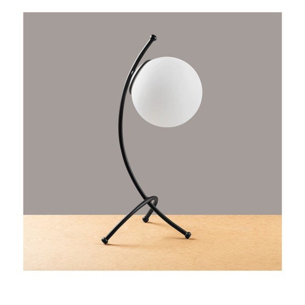Crno-bijela stolna lampa sa staklenim sjenilom (visina 43 cm) Yay – Opviq lights-image-2