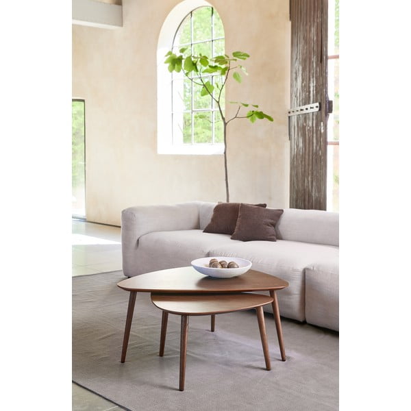 Smeđi stolići za kavu u setu 2 kom u dekoru hrasta 70x100 cm Adda – Unique Furniture-image-1