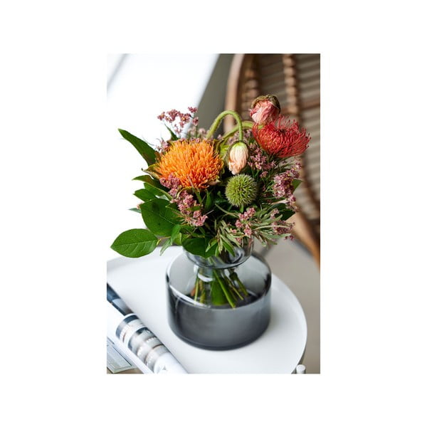 Siva staklena vaza Lyngby Glas Tubular, visina 20 cm-image-2