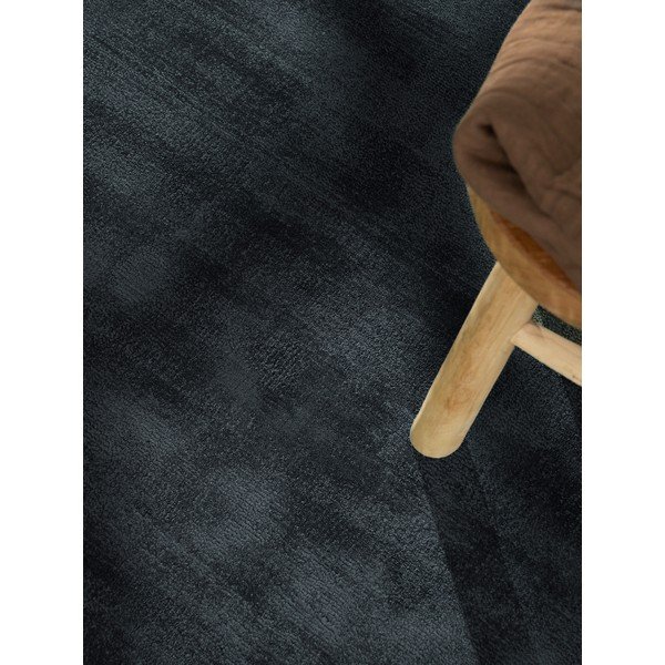 Crni ručno rađen okrugao tepih viskozan ø 120 cm Noemi – Vikosa-image-4