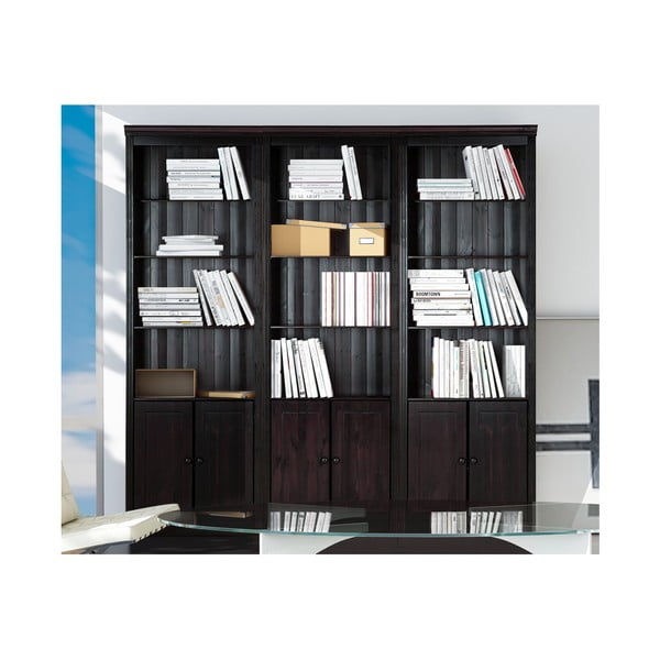 Smeđa biblioteka od masivnog bora 222x223 cm Anita – Støraa-image-3