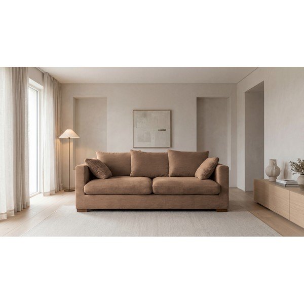 Svjetlo smeđa sofa od samta 220 cm Comfy – Scandic-image-4