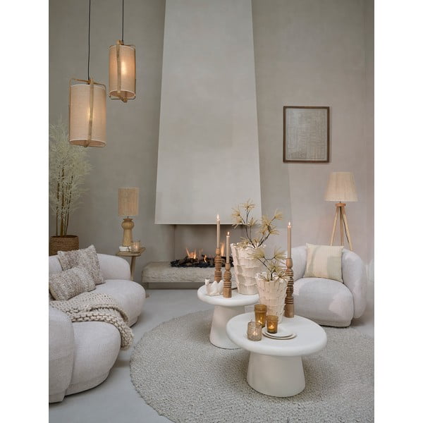 Bijeli okrugao stolić za kavu ø 70 cm Kulona – Light & Living-image-1