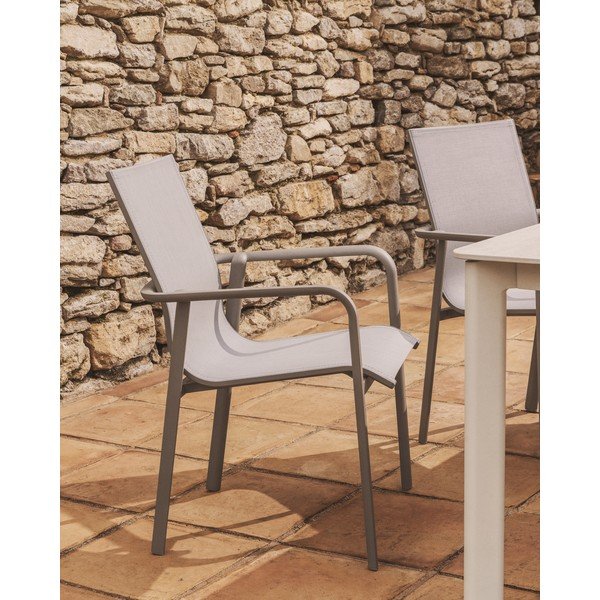 Bež/smeđe-siva vrtna stolica Canea – Kave Home-image-1