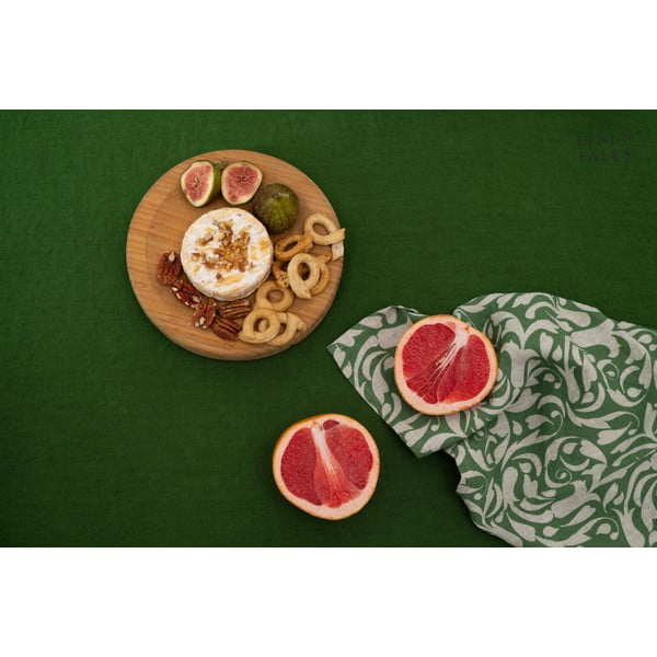 Lanena kuhinjska krpa 45x65 cm Evergreen Damask – Linen Tales-image-3