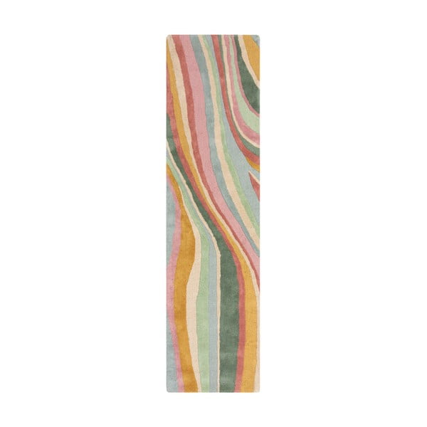 Ručno rađena vunena staza 60x230 cm Abstract Flow – Flair Rugs