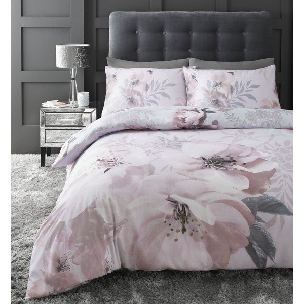 Roza posteljina Catherine Lansfield Dramatic Floral, 200 x 200 cm-image-1