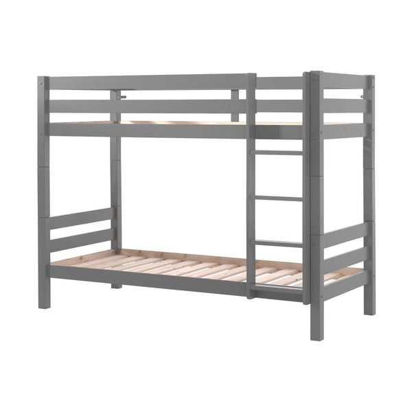 Sivi dječji krevet na kat 90x200 cm PINO – Vipack