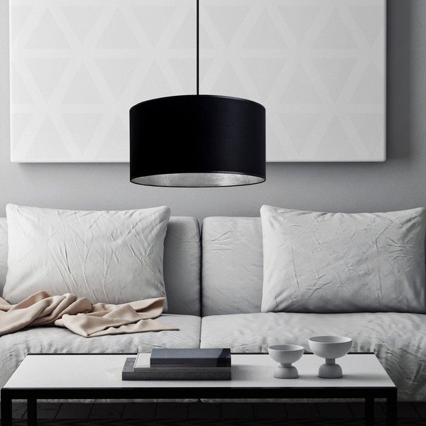 Crna viseća svjetiljka s unutarnjom stranom srebrene boje Sotto Luce Mika, ⌀ 36 cm-image-2