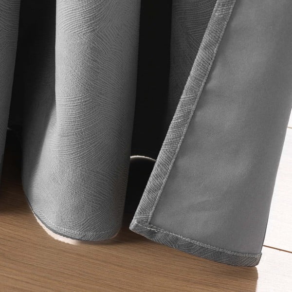 Antracitno siva zavjesa od samta 140x260 cm Olympe – douceur d'intérieur-image-4