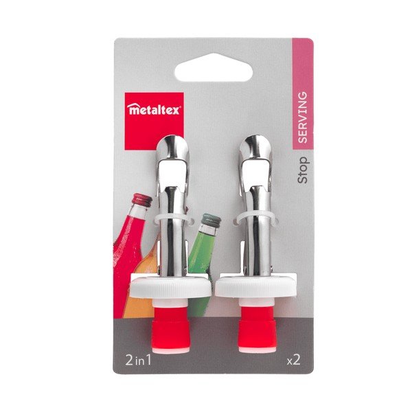 Set s 2 čepa za boce od nehrđajućeg čelika Metaltex-image-2