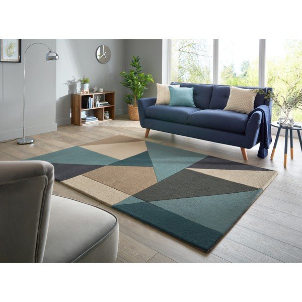 Plavo-bež vuneni tepih 230x160 cm Arlo Harper - Flair Rugs-image-1
