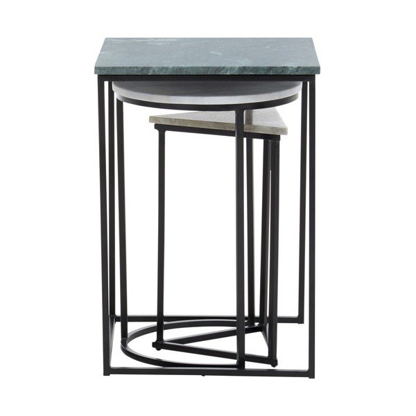 Pomoćni stolići u setu 3 kom s mramornom pločom 40x40 cm Mandoli – Premier Housewares