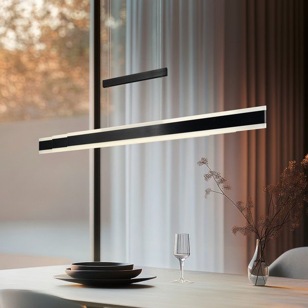 Mat crna LED viseća svjetiljka s metalnim sjenilom Arcola – Trio-image-1