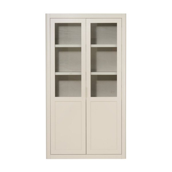 Svijetlo siva vitrina od masivnog bora 120x217x48 cm Gunnar – WOOOD