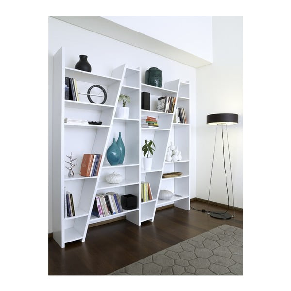 Mat bijela polica za knjige TemaHome Delta-image-4