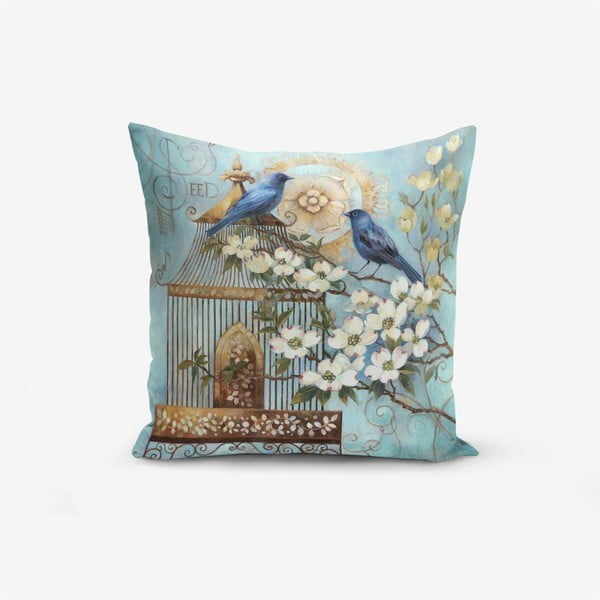 Jastučnica s primjesom pamuka Minimalist Cushion Covers Blue Bird, 45 x 45 cm