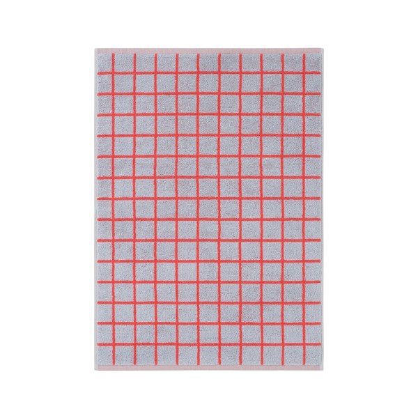 Crveni/svijetlo plavi pamučan ručnik 50x70 cm Grid – Jotex-image-2
