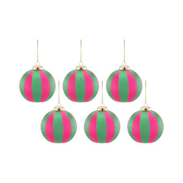 Tekstilni božićni ukrasi u setu 6 kom 23,5 cm Yarn Stripe – Sass & Belle