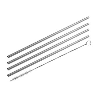 Set od 4 slamke od nehrđajućeg čelika s četkom za čišćenje Fackelmann, ø 5 mm