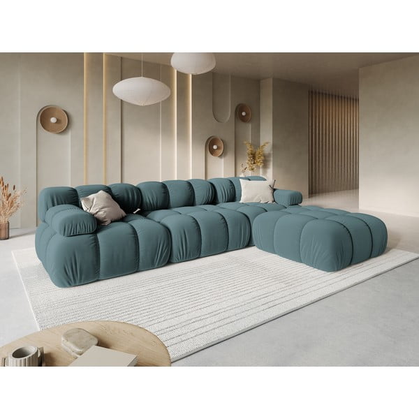Petrolej zelena baršunasta sofa 282 cm Bellis – Micadoni Home-image-1