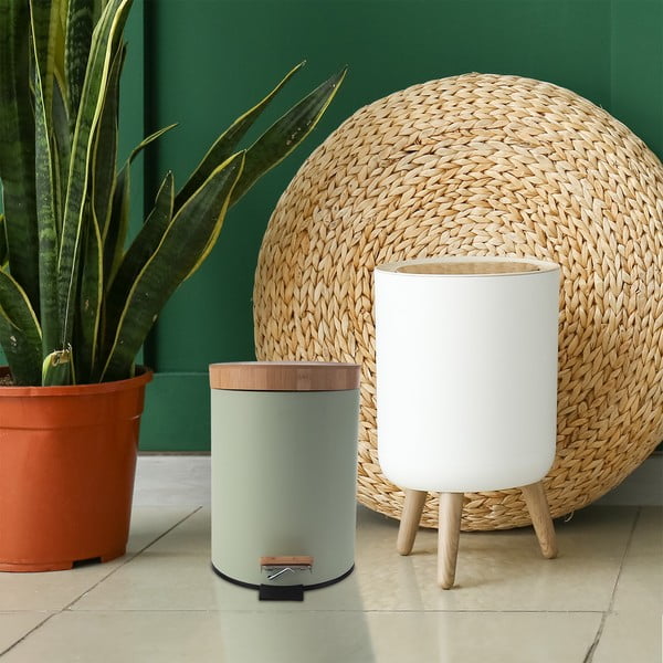 Svijetlo zelena metalna kanta za smeće s pedalom 5 l Greenish – Orion-image-1