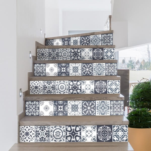Set 2 naljepnice za stepenice Ambiance Fluvio, 105 x 15 cm