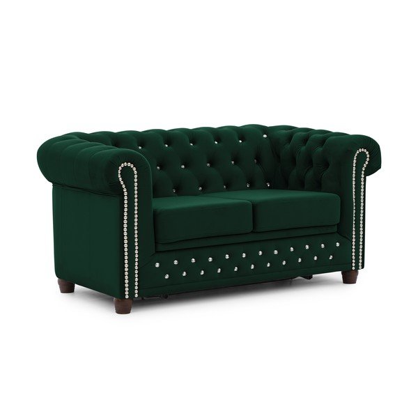 Zelena baršunasti sklopiva sofa 148 cm York Blik – Ropez