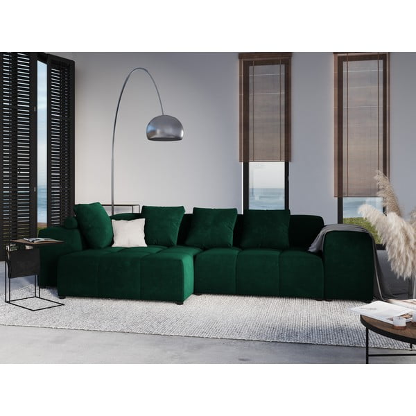 Zeleni baršunasti jastuk za modularnu sofu Rome Velvet - Cosmopolitan Design-image-4