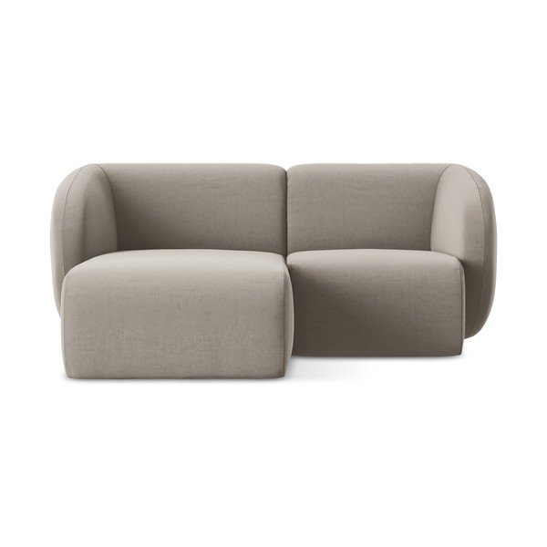 Svjetlo smeđa baršunasti kutna garnitura (s lijevim kutom/s ležaljkom) Lani – Makamii