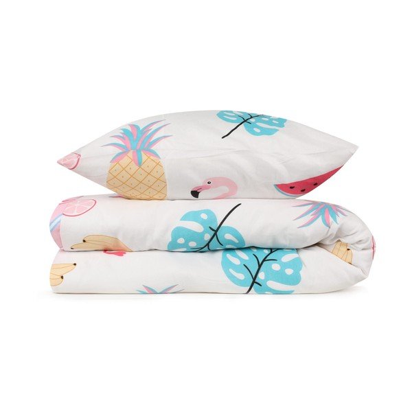 Bijela/ružičasta dječja posteljina za krevet za jednu osobu 140x200 cm Kokteyl – Mijolnir