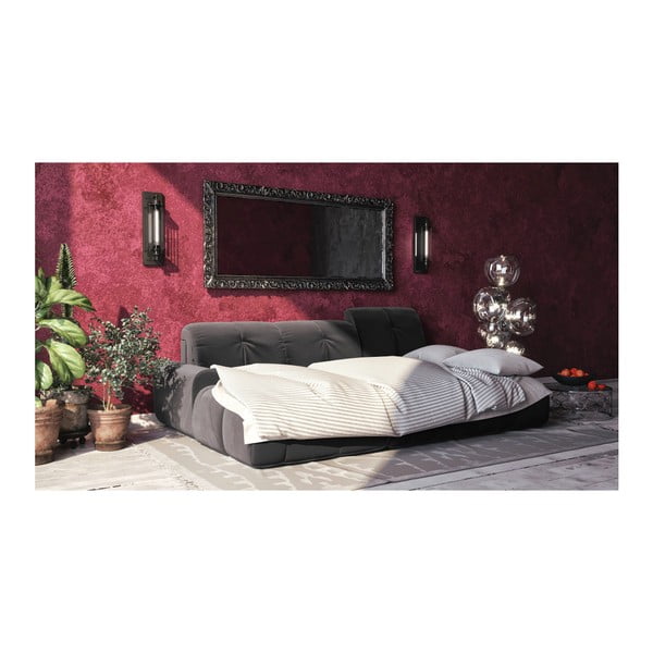 Tamnosiva baršunasta kutna garnitura na razvlačenje Devichy Tous, lijevi kut-image-3