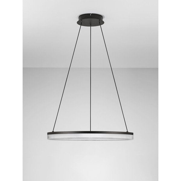 Mat crna LED viseća svjetiljka aluminijska s mogućnosti zatamnjivanja sa sjenilom od akrilnog stakla ø 60 cm Lonela – Nova Luce-image-3