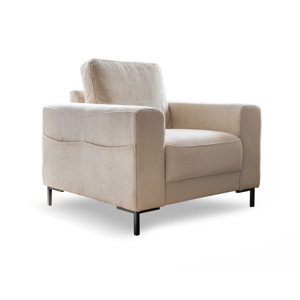 Bež fotelja od samta Lofty Lilly – Miuform