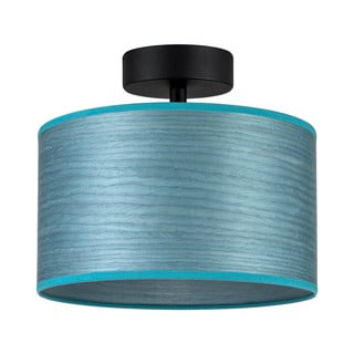 Plava stropna svjetiljka od prirodnog furnira Bulb Attack Ocho S, ⌀ 25 cm