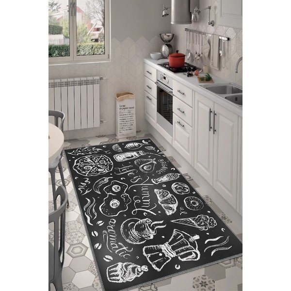 Crna periva staza 80x200 cm Life Is Yummy – Vitaus-image-1