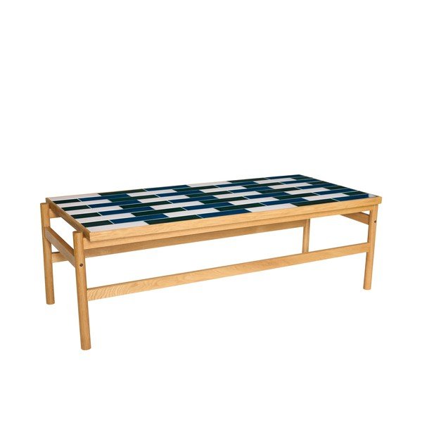 Crno-bijeli/u prirodnoj boji stolić za kavu u dekoru hrasta 61x132 cm Motif – Hübsch-image-2