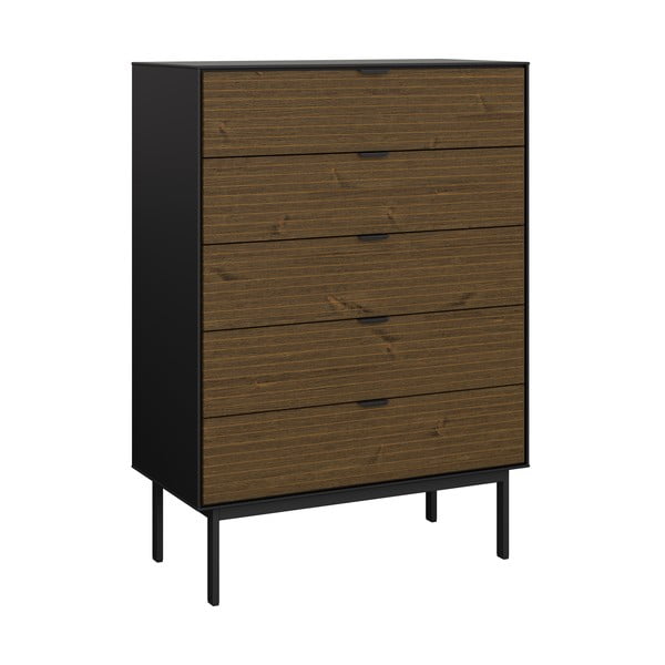 Crna visoka komoda u dekoru borovine 80x111 cm Soma - Tvilum-image-2