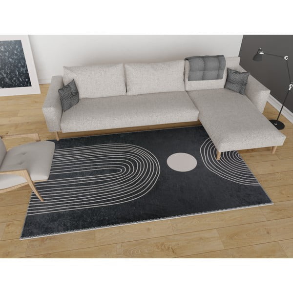 Antracitno sivi perivi tepih 160x230 cm – Vitaus-image-1