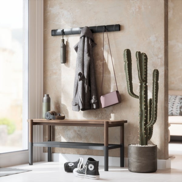 Crna zidna vješalica od jasenovog drveta Flip - Umbra-image-1