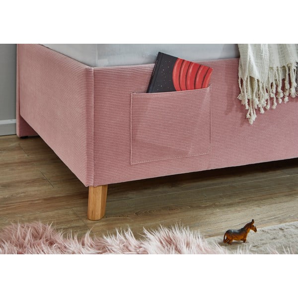 Ružičasti podstavljeni kutni dječji krevet bez podnice 90x200 cm Cool – Meise Möbel-image-3