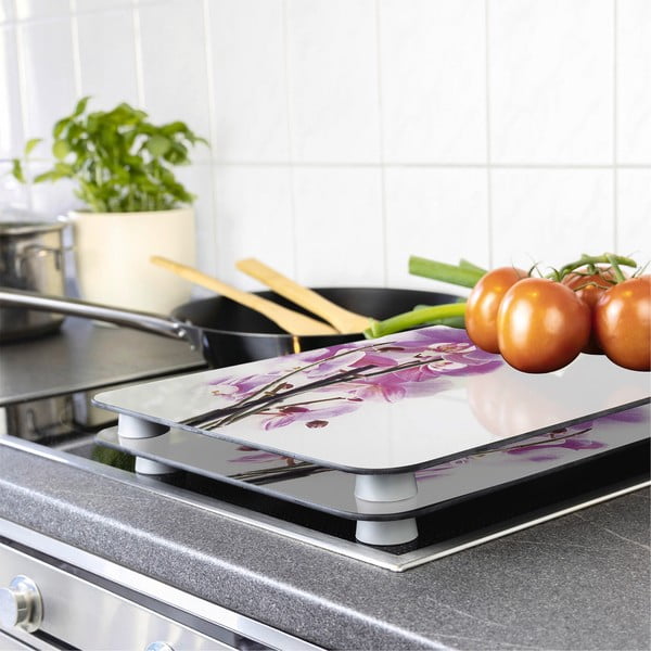 Set 2 staklena poklopca za štednjak Wenko Orchid, 52 x 30 cm-image-1