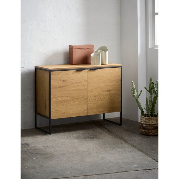 Komoda u dekoru hrasta u prirodnoj boji 104,5x80x45 cm Cesura – Unique Furniture-image-1