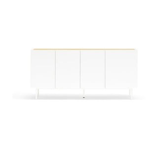 Bijela/u prirodnoj boji niska komoda u dekoru hrasta 165x78 cm Arista – Teulat