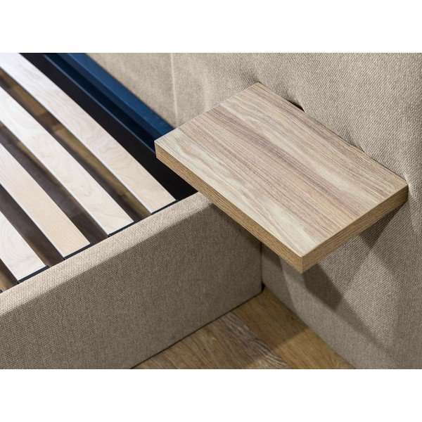 Bež tapecirani bračni krevet s prostorom za odlaganje s podnicom 160x200 cm Blandine – Bobochic Paris-image-4