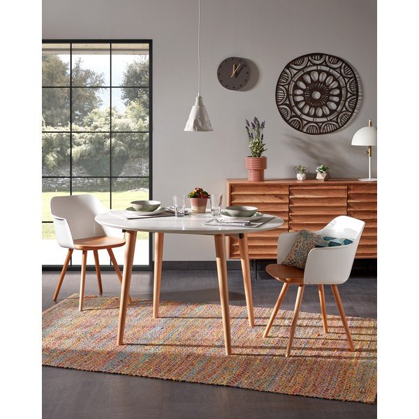 Bijela fotelja s nogama od bukvinog drveta Kave Home Klam-image-1